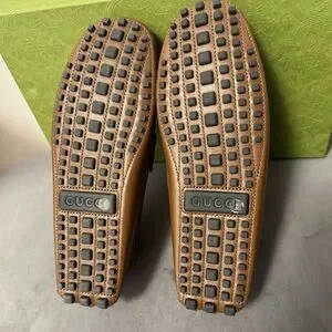 New Gucci GG  Interlocking Men\'s Loafer Brown Driver Leather Shoes Sz G8. $795 Gucci | Shoes | New Gucci Gg Interlocking Mens Loafer Brown  main image 4